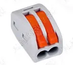 Клемма PCT-212 (аналог WAGO 222-412) зажимная 2x2.5мм (0.08-4.0мм) 380V; 32A