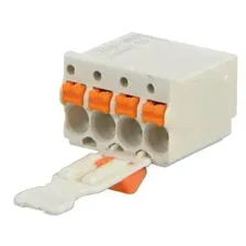 Клеммная колодка провод-плата, 3,5 мм, 4 позиции, 24AWG, 14AWG, 1,5 мм-, вставная WAGO 2091-1104/002-000