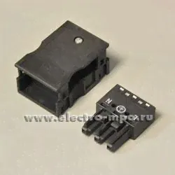 Ю8341. Гнездо Winsta 770-103 в корпусе 2P+E безвинтовое 2,5 кв.мм черное (Wago)