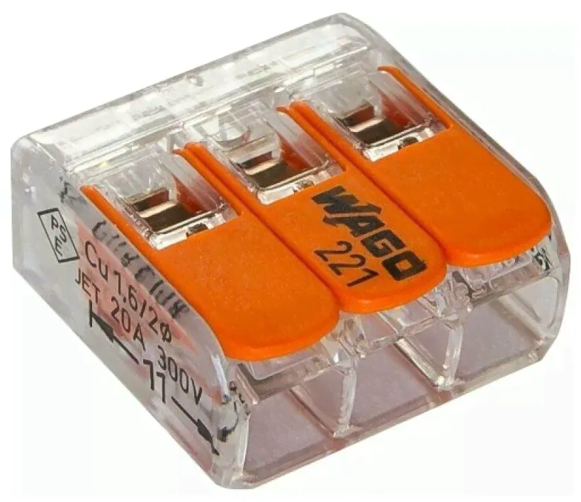 221-413 Клемма соединительная WAGO 3x, 500 шт, Оригинал-0