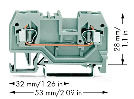 280-901 Клемма пружинная 2.5мм², 2-х проводная, серая WAGO-0